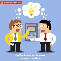 Coffee break collaboration Stock Illustration