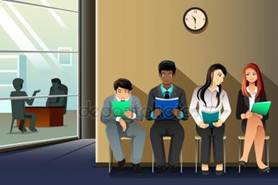 People waiting for job interview Stock Illustration