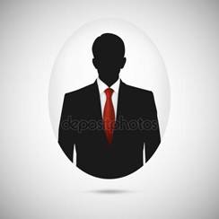 Male person silhouette. Profile picture whith red tie. Royalty Free Stock Illustrations